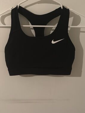 Nike Black Racerback Medium-Support Sports Bra with White Swoosh